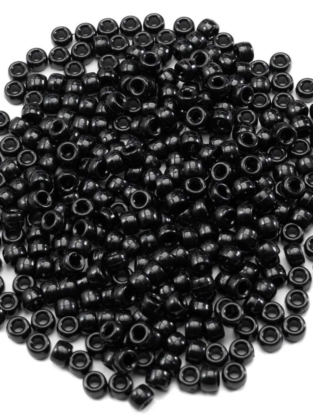 Gxueshan 1000 Pcs Acrylic Black Pony Beads 6x9mm Large Hole Pen Hair Kandi Beads